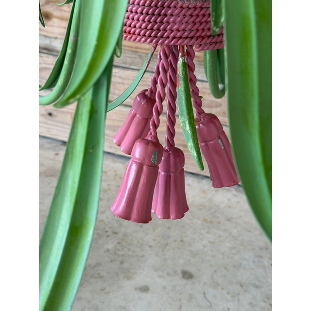 Vintage Whimsical Coastal Regency Pineapple Tole Nine-Light Chandelier For Sale - Image 10 of 12