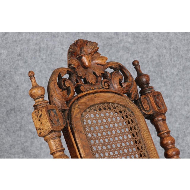 Antique Gründerzeit Neo-Renaissance Style Folding Chair in Oak with Carvings, 1880s For Sale - Image 17 of 18