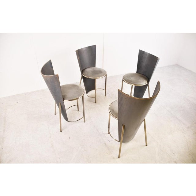 Wood Vintage Dining Chairs from Frans Van Praet, 1990s, Set of 4 For Sale - Image 7 of 12