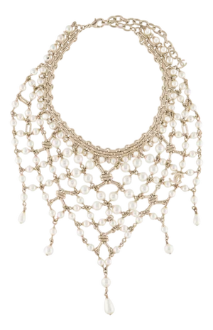 Chanel Necklace 2017 Bib Statement PreFall Runway Pearl Goossens CC Double