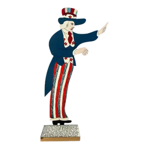 Howard Finster "Uncle Sam" Folk Art Wood Sculpture, 1996