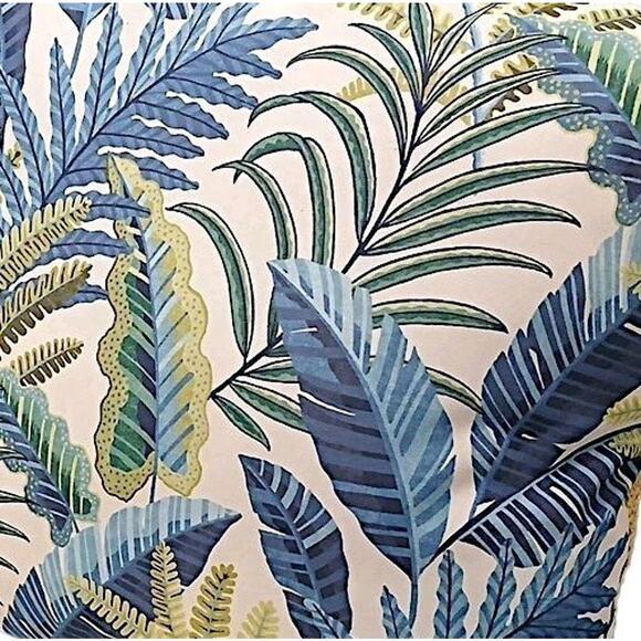 2010s 2 Pillow Set Tommy Bahama Tropical Leaf Throw 16 X 16 Indoor Outdoor Blue Green For Sale - Image 5 of 13