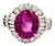 4.41 Carat Vivid Purplish Red Ruby Diamond Platinum Ring, Aigs Certified, Size 5.75 For Sale