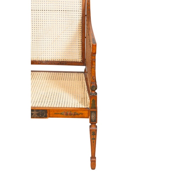 Brown Edwardian Satinwood and Painted Armchair For Sale - Image 8 of 12