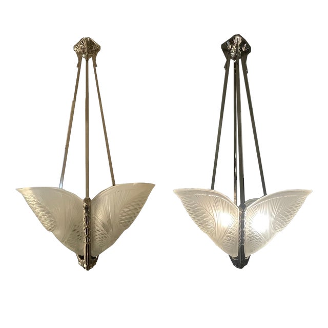 Art Deco Pendant Light from Verrerie d'Art Degué, 1925 For Sale