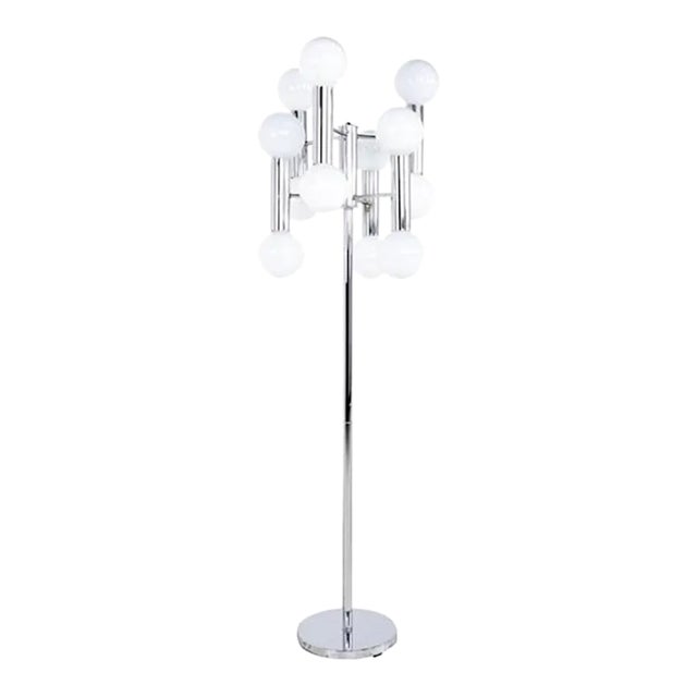 Vintage Mid 20th Century Robert Sonneman Chromium Lamp For Sale