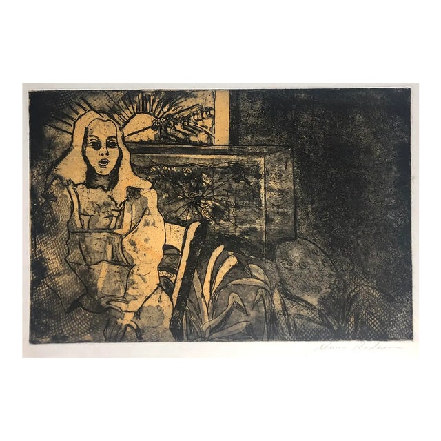 1970s Adrienne Anderson Female Figure Etching For Sale