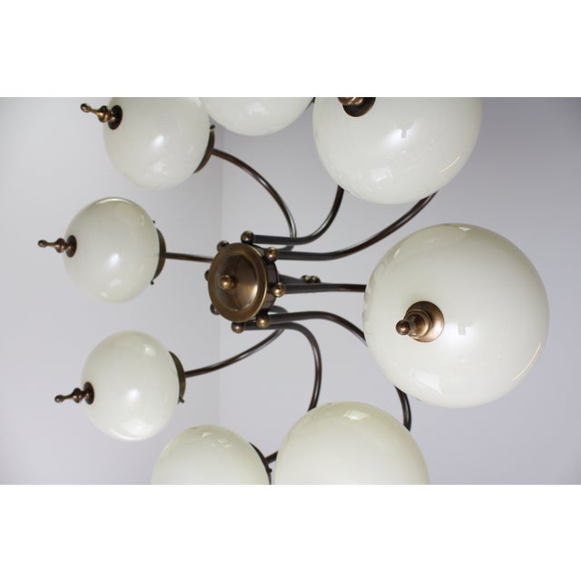 Eight-Light Chandelier in the style of Hugo Gorge, 1970s For Sale - Image 6 of 8