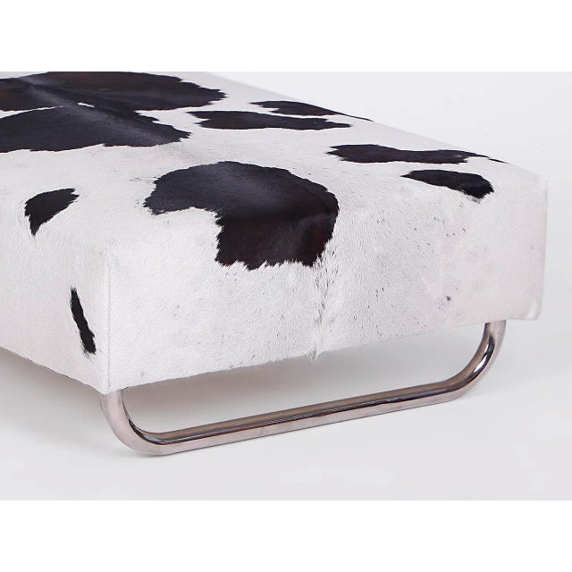 Mid-Century Modern Large Steel Pipe Cowfell Coffee Table, 1940 For Sale - Image 3 of 10