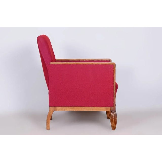 French Art Deco Red Chair in Beech, 1930s For Sale - Image 4 of 9
