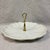 California Pottery Vintage California Pottery Cream White Relish Dish Tray With Gold Metal Handle For Sale - Image 4 of 12