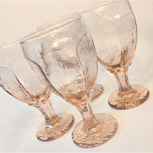 Late 20th Century Vintage Icy Pink Goblets- Set of Four For Sale - Image 5 of 9