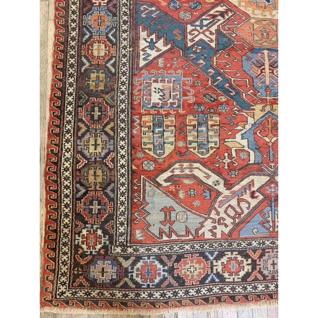 1930s Red Ground Rustic Geometric Tribal Antique Soumak Rug For Sale - Image 4 of 6