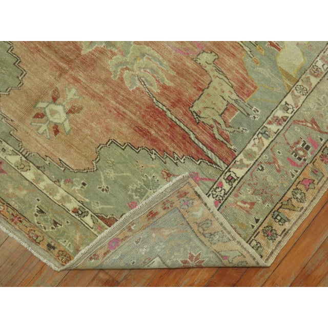 Zabihi Collection Pictorial Turkish Deer Pictorial Animal Rug For Sale - Image 11 of 11