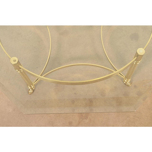 Metal Labarge Hollywood Regency Brass and Glass Hooved Feet Cocktail Table, Circa 1960s For Sale - Image 7 of 10