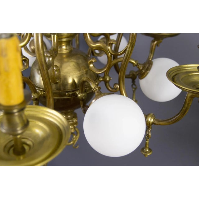 Antique Baroque Brass and Bronze Chandelier For Sale - Image 4 of 18