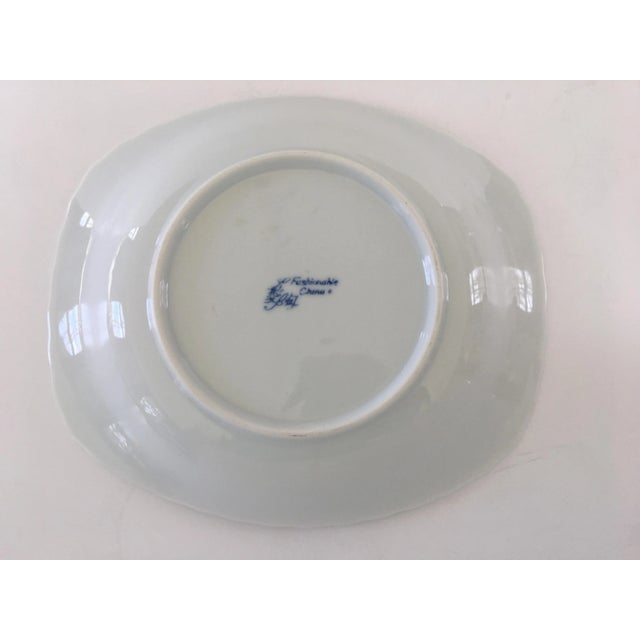 Late 20th Century Porcelain Scalloped Edge Floral Shallow Bowl/Catchall For Sale - Image 11 of 13