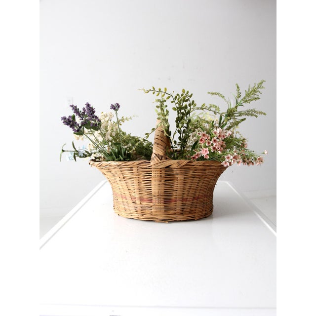 Shabby Chic Vintage Gathering Basket For Sale - Image 3 of 11