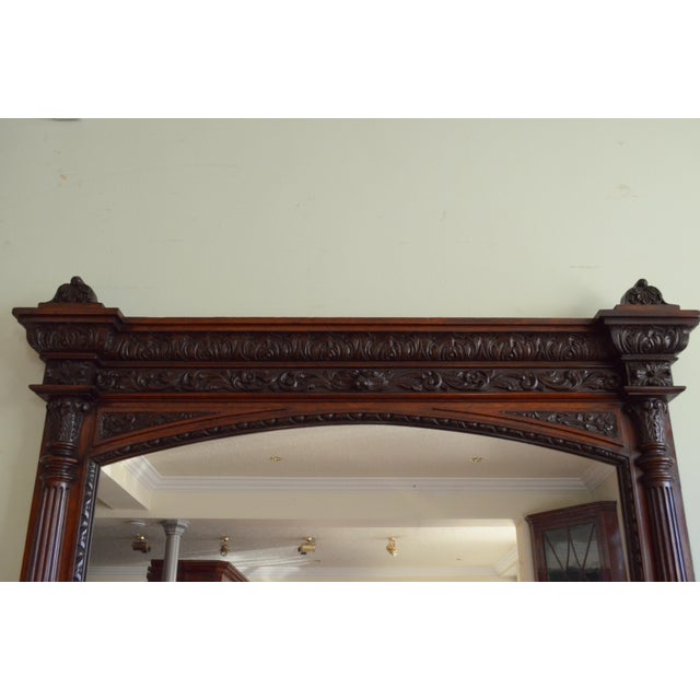 Antique English Oak Mirror with Carved Details, 1880 For Sale - Image 11 of 18