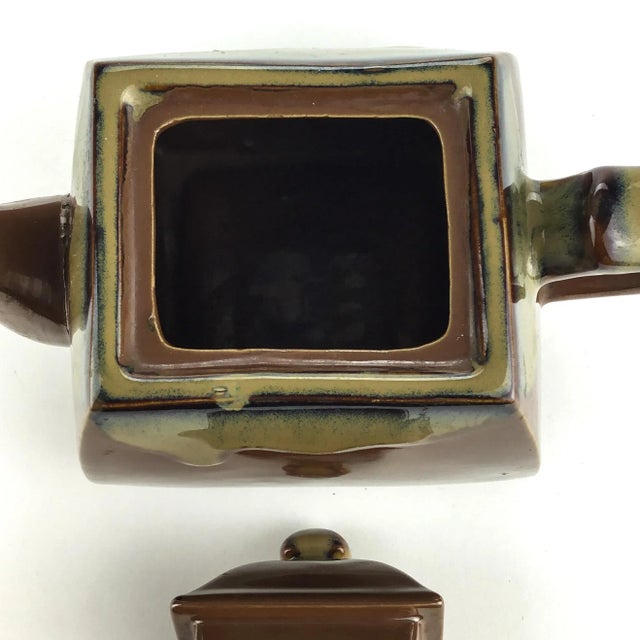 Brown Vintage Porcelain Japan Artisan Tea Pot For Sale - Image 8 of 12