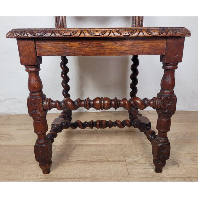 Jacobean Style Gothic Hall Chair, 1890 For Sale - Image 14 of 18