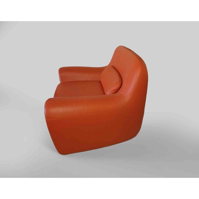 Vintage Orange Leather Armchair by Cinova, Italy, 1980s For Sale - Image 6 of 8