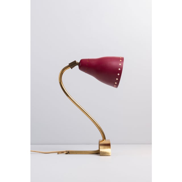 Brass Wall Lamp with Perforated Metal Shade, Sweden, 1950s For Sale - Image 5 of 15