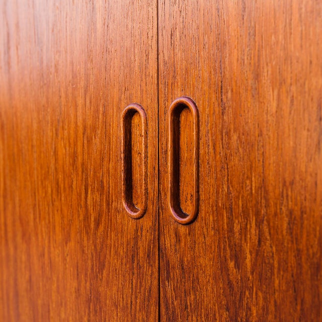 Wood 1960s Danish Mid Century Modern Teak Highboard For Sale - Image 7 of 17