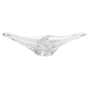 Sculptural and Curvilinear Midcentury Translucent Glass Bowl by Daum, France