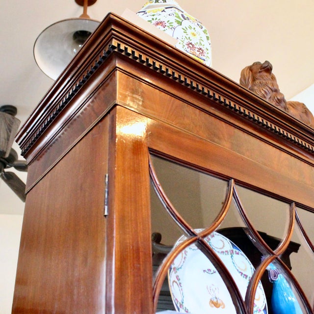 Early 19th Century Antique Georgian Period Mahogany Glass Front Bookcase For Sale - Image 5 of 18