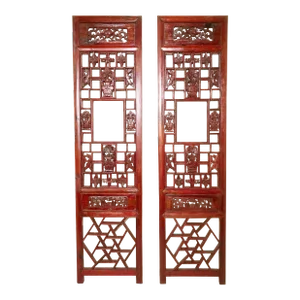 Antique Chinese Screen Panels, Cunninghamia Wood, Circa 1800-1849 - A Pair