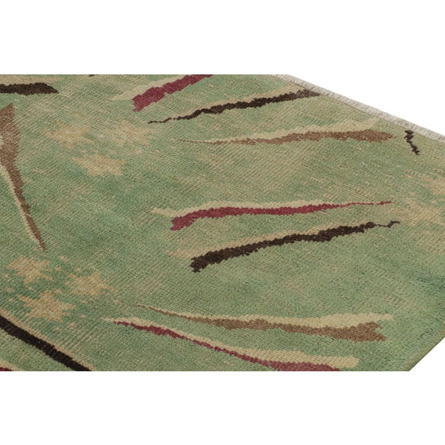 1960s 1960s Vintage Zeki Muren Art Deco Rug in Green With Geometric Patterns For Sale - Image 5 of 7