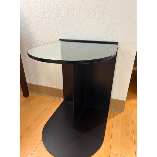 Contemporary Contemporary Croft House Norah Blackened Steel and Glass Accent Table For Sale - Image 3 of 3
