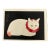 1940’s Original White Cat Shotei Takahashi Wood Block Original Print Japanese For Sale