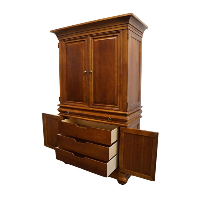 Stanley Furniture Solid Cherry Contemporary Traditional 51" Tv Media Armoire 232-13-14 For Sale - Image 12 of 17