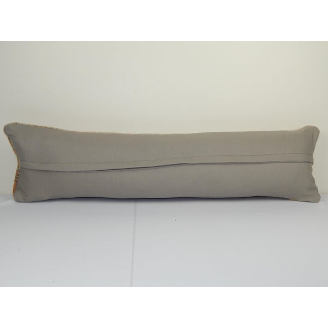 1960s Muted Turkish Oushak Rug Pillow Copper Cover For Sale - Image 5 of 5