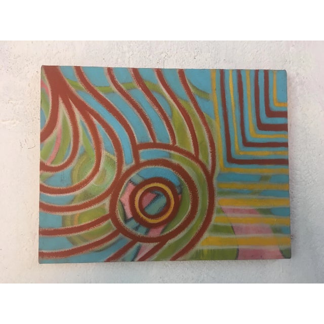 Sky Blue Vintage Abstract, Signed For Sale - Image 8 of 8