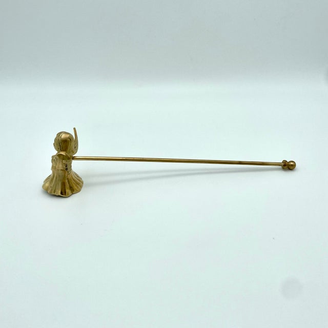 Vintage Victorian Gothic Brass Angel Candle Snuffer For Sale - Image 4 of 7