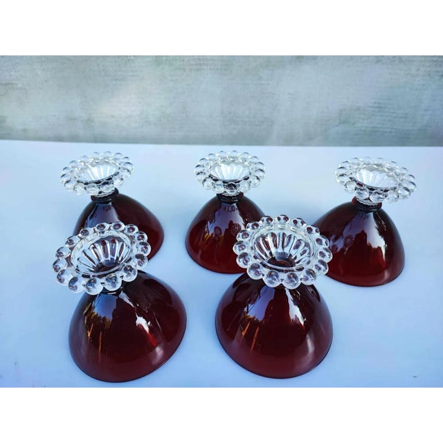 Vintage Empoli Ruby ​​Cups, 1970s, Set of 6 For Sale - Image 4 of 8