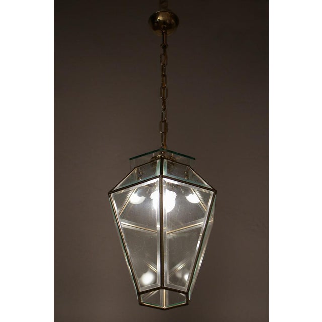 1950s Mid-Century Italian Lanter Pendant Lamp in the style of Adolf Loose Style, 1950s For Sale - Image 5 of 15