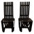 A good pair American Port-Modernist "High Sticking" sculptural chairs by Frank Gehry for Knoll International in black,...