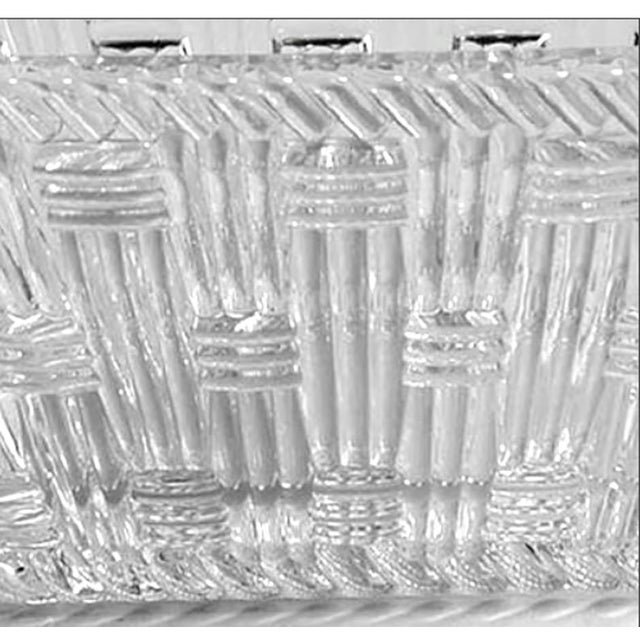 Contemporary Tiffany & Co. Woven Basket Weave Square Crystal 4” Dish / Trinket (New Without Box) Vintage 1990s For Sale - Image 3 of 17