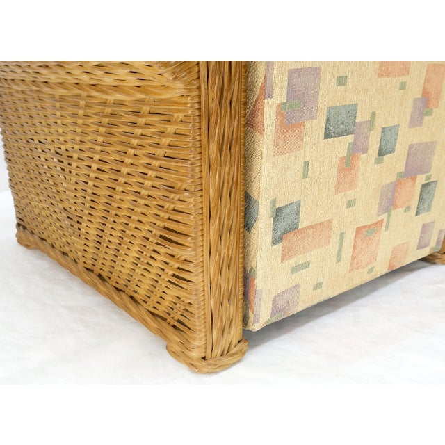 Pair Decorative c1970s Oversize Rttan Bamboo Wicker Club Lounge Chairs Mint! For Sale - Image 13 of 18