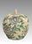 Nicely shaped & richly enamel ovoid ginger jar decorated by hand on the Island of Macau, China with an abundance of exotic...