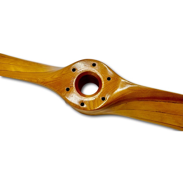 Beautiful Authentic Vintage Hand Made Maple Wood U S Propellers Inc. Airplane Propeller - 44 Inches Long For Sale - Image 12 of 18