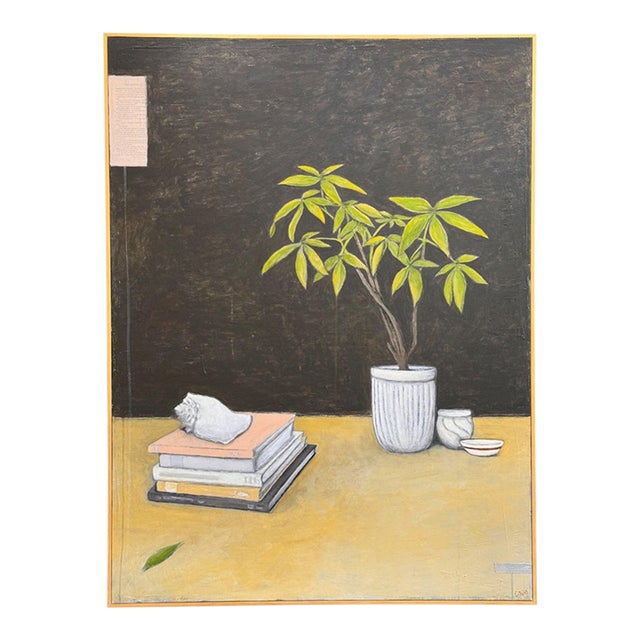 "Still Life With Shell" Mixed Media on Canvas by Richmond Artist Claiborne Riley For Sale