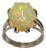 8 Carat Oval Shape Opal Cocktail Ring 14 Karat White Gold, Estate, Size 3 For Sale