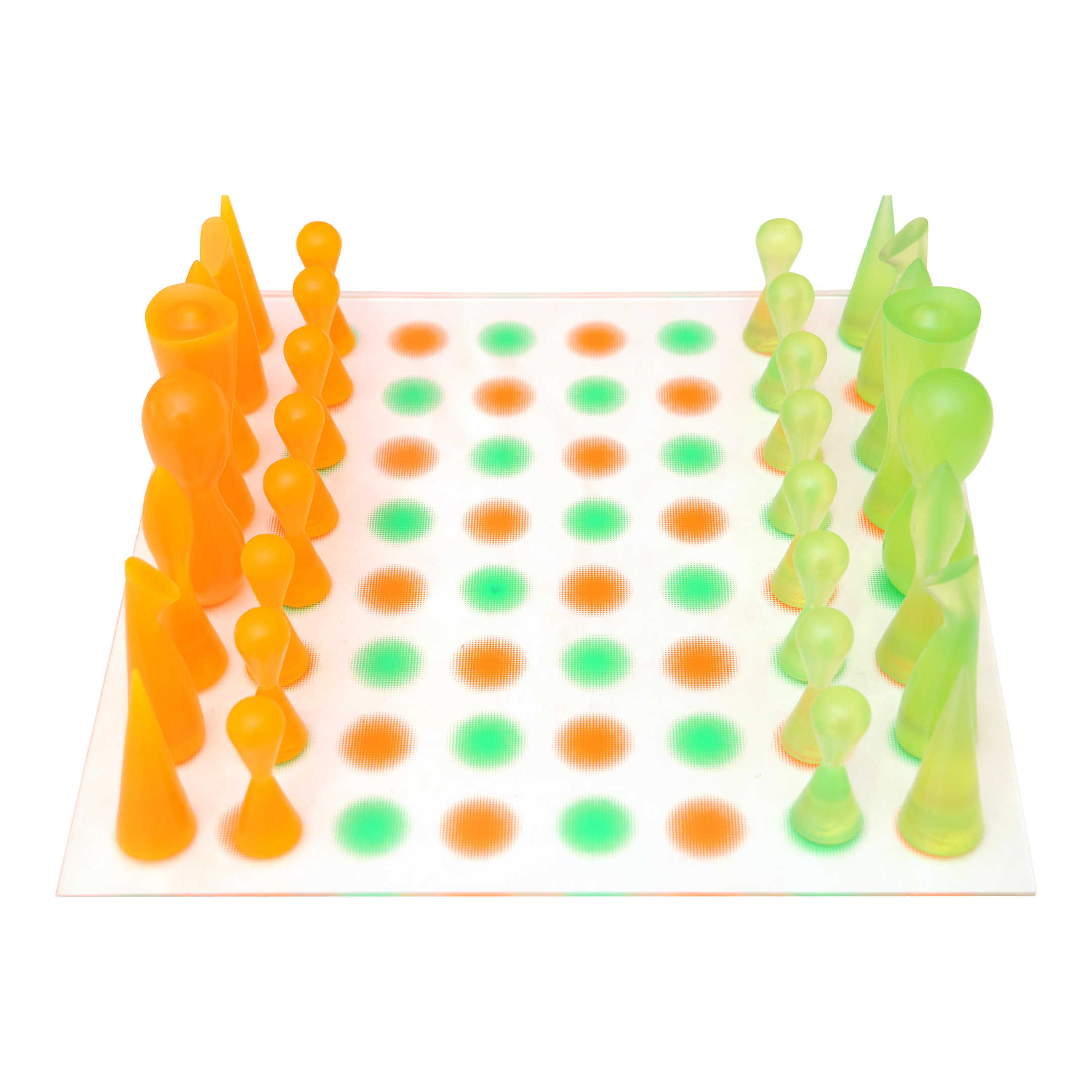 Karim Rashid Collector Chess Set Orange, White, Chartreuse 2001
