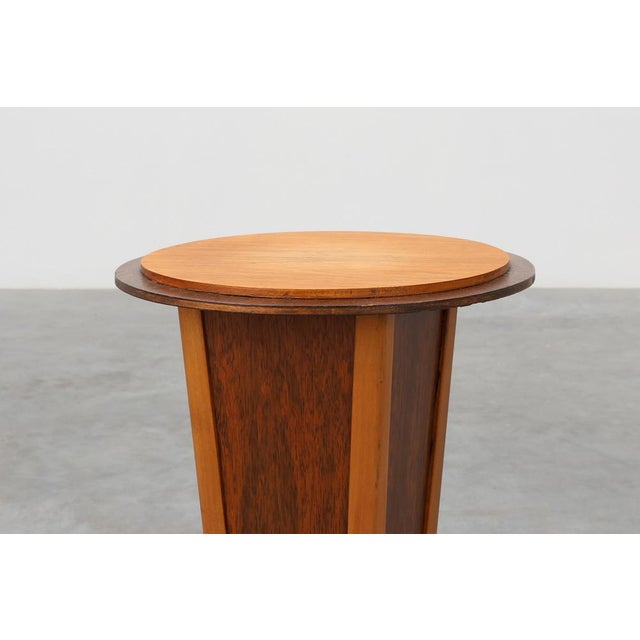 Art Deco Round Wooden Side Table, France, 1920s For Sale - Image 3 of 11