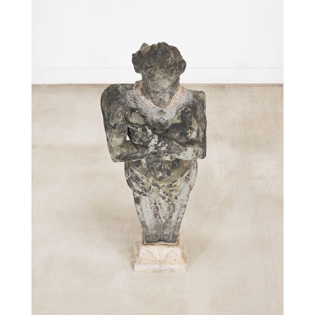 Hellenistic Greco-Roman Hermes Stone Marble Sculpture 5 Ft For Sale - Image 4 of 18